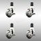Service Caster 3 Inch 316SS Thermoplastic Rubber Swivel 1-7/8 Inch Stem Caster Set Brake SCC SCC-SS316EX20S314-TPRB-TLB-178-4 - alternate 1